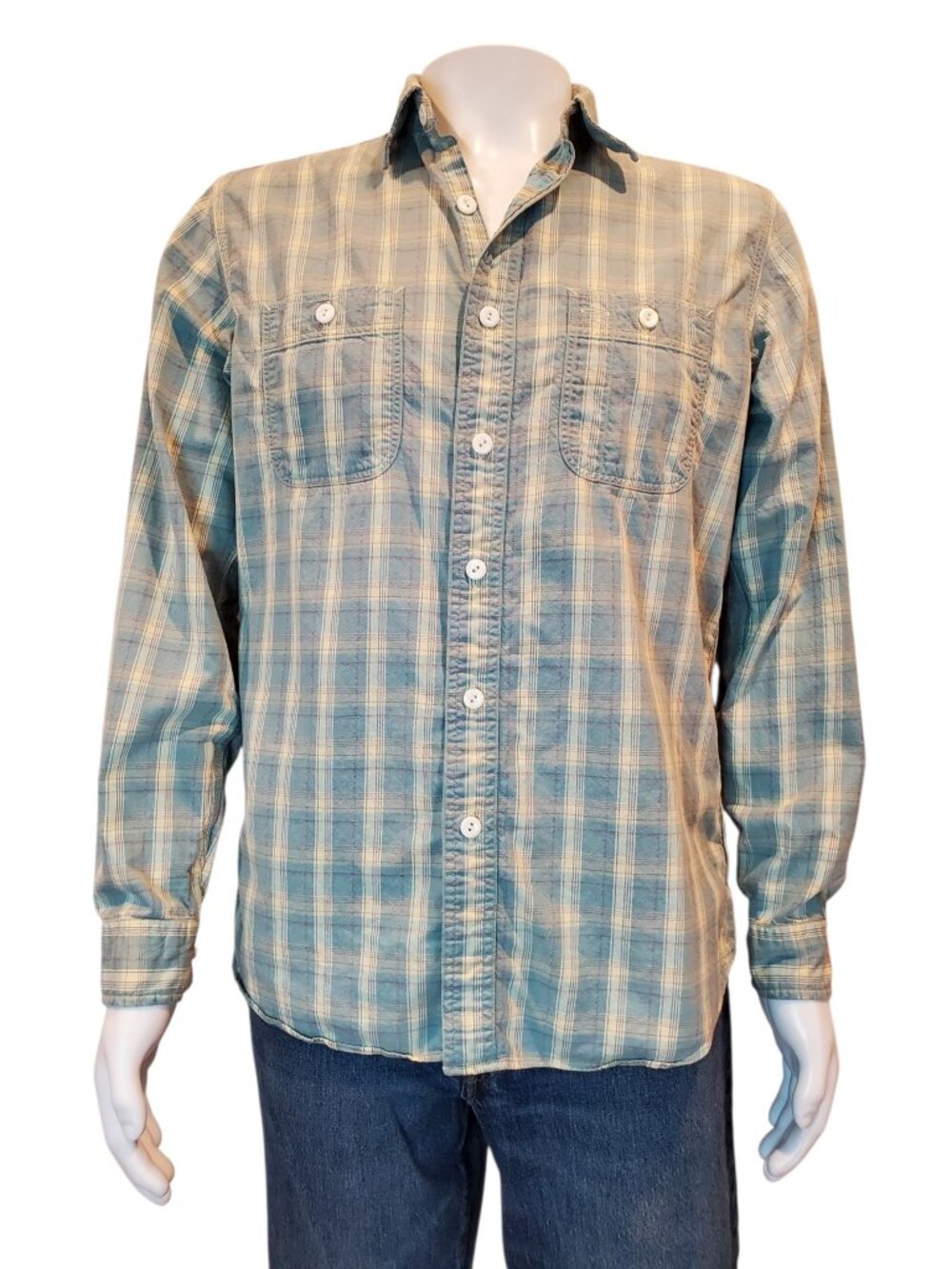 RRL Double RL Ralph Lauren Plaid Button-Down Shirt Men's 100% Cotton Vintage